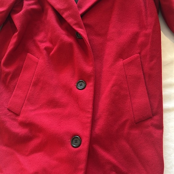 International Scene Vintage Women’s red‎ wool trench coat jacket size 5 / 6 - Picture 6 of 12